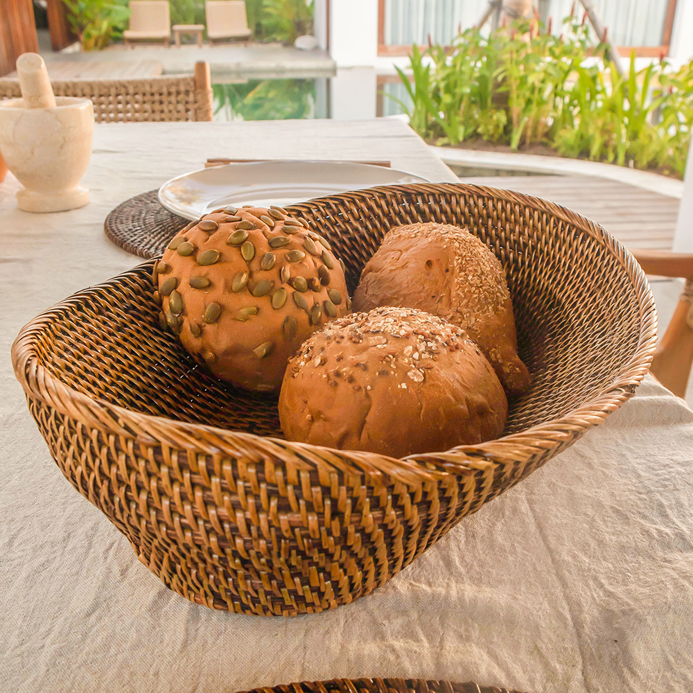 Oval Bread Basket - Dark Brown